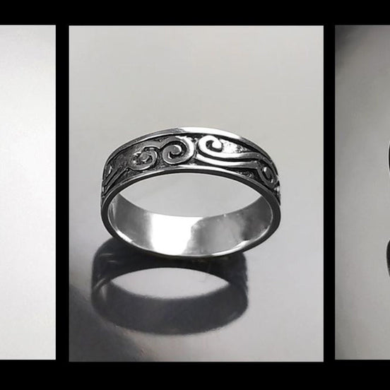 Bague Gothique Argent 925 Anneau Biker Rock