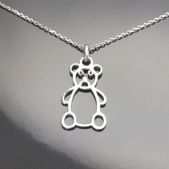 Collier Ours Argent 925 Pendentif Teddy Bear 