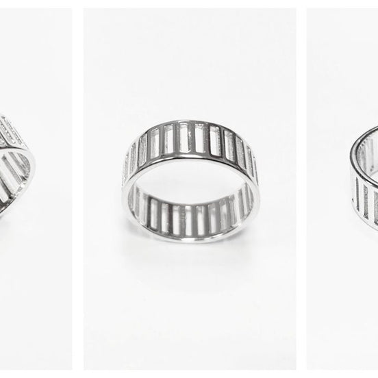 Bague Filigrane Argent 925 • Anneau Large Ajouré • Bague Dentelle Moderne