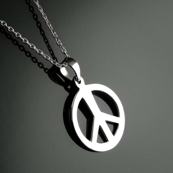 Pendentif Peace and Love, en argent massif, collier amour et paix, boucles d'oreilles Peace, bijoux Boho Hipster Icône des 70's, unisexe