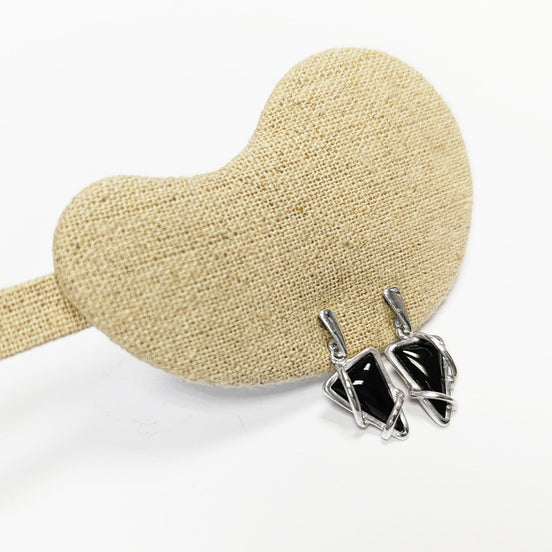 Pierre Onyx et Argent 925 Petit Bijou Unique, Boucles d'Oreilles Onyx Argent 925, Bijou Original Urbain contemporain en Pierre de Naissance