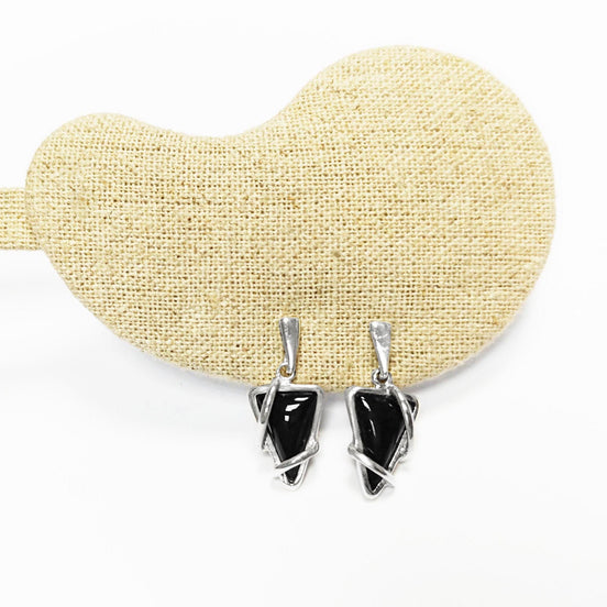 Pierre Onyx et Argent 925 Petit Bijou Unique, Boucles d'Oreilles Onyx Argent 925, Bijou Original Urbain contemporain en Pierre de Naissance