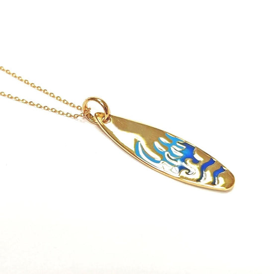 Collier Surf Homme Pendentif Plaqué Or 18K 