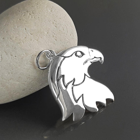 Tête d'Aigle Pendant Argent 925, Aigle américain, pygargue, pendentif de motard, collier Harley, bijoux rock n roll, cadeau pour hommes