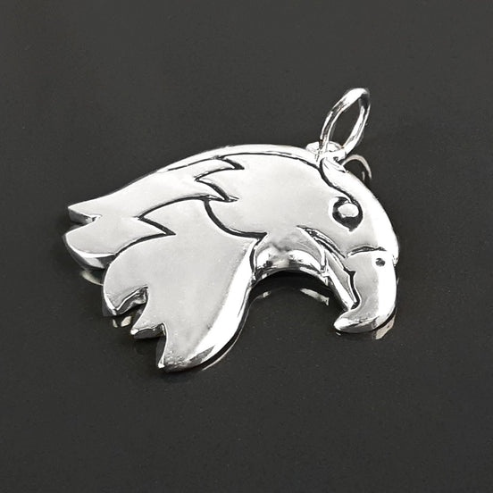 Tête d'Aigle Pendant Argent 925, Aigle américain, pygargue, pendentif de motard, collier Harley, bijoux rock n roll, cadeau pour hommes