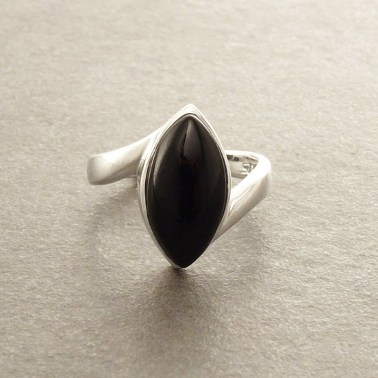 Bague Onyx Ovale Argent Massif 925  Pierre de Protection