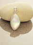 Nacre Blanche, Pendentif Argent 925, Pendentif Nacre Véritable - Forme Amande  - Bijoux Blancs - Petit Pendentif, Design Minimalist